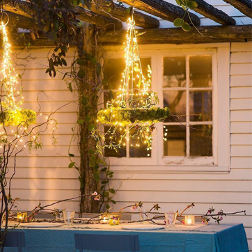 solar power copper wire string light
