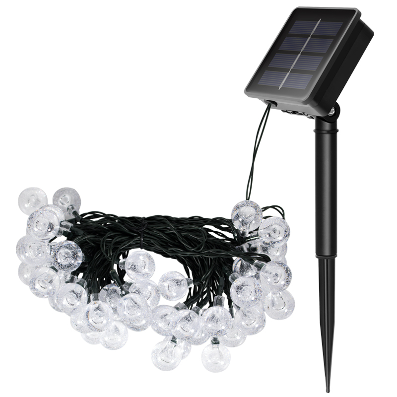 Solar utomhus juldekoration Crystal Globe String Light